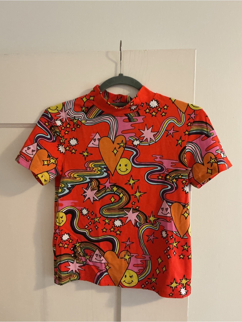 Nooworks Graphic Artist Tee - Red Happy Hearts & Stars